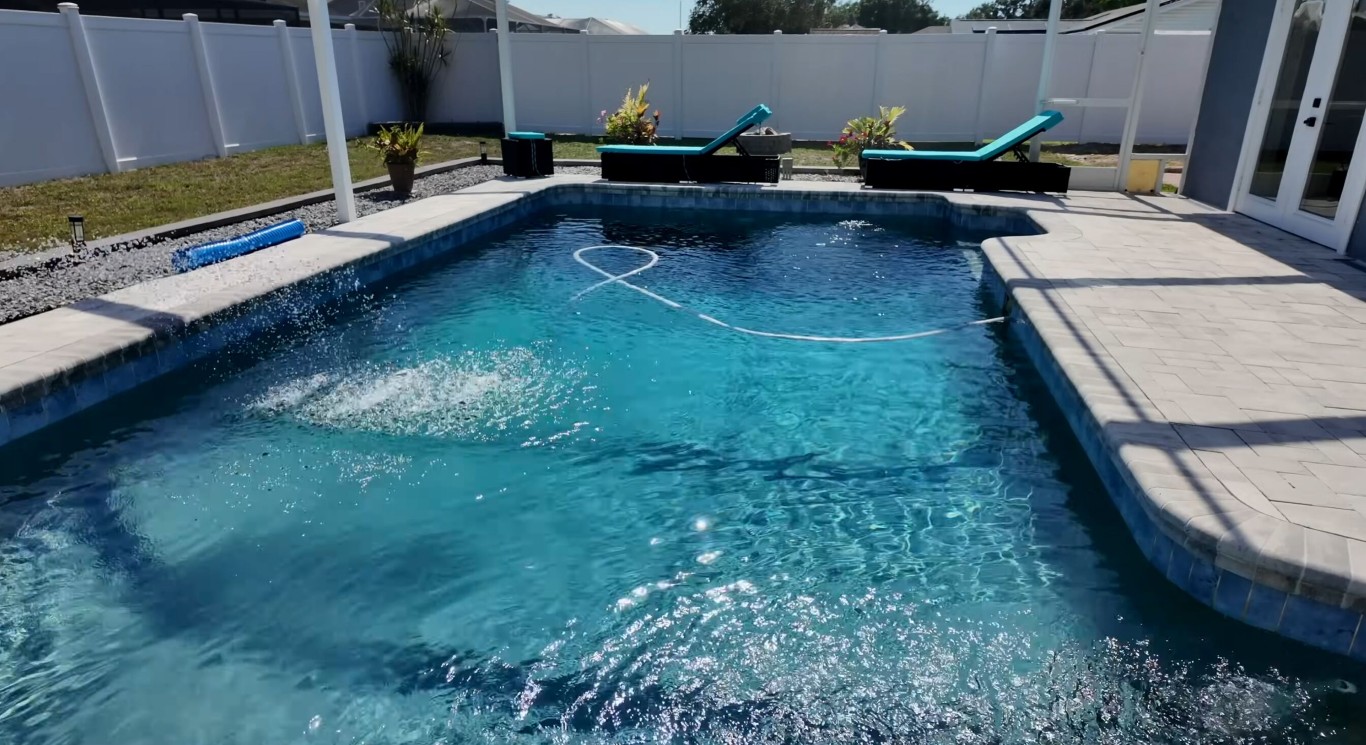 Contemporary pool design with clear water in Diamond Bar, CA